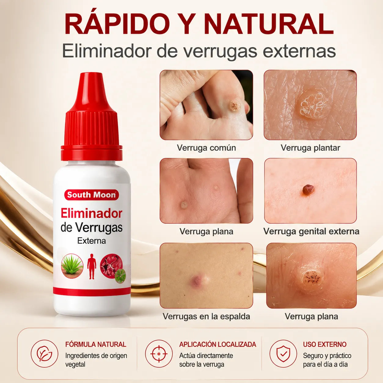 Tratamiento tópico para verrugas intimas externas en tan solo 5 día de aplicación