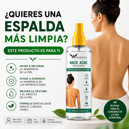 Spray cuidado corporal para piel con tendencia al acné
