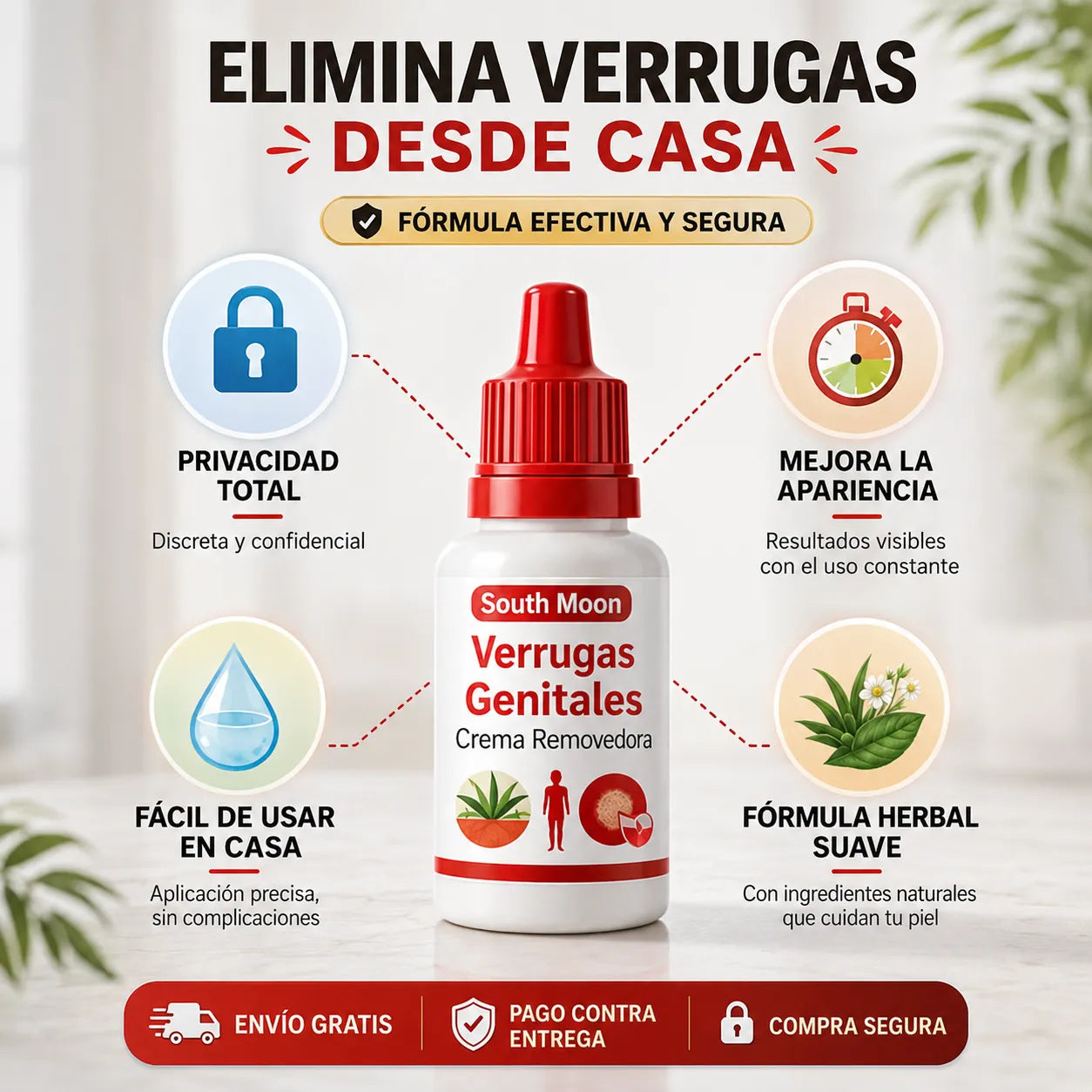 Tratamiento tópico para verrugas intimas externas en tan solo 5 día de aplicación