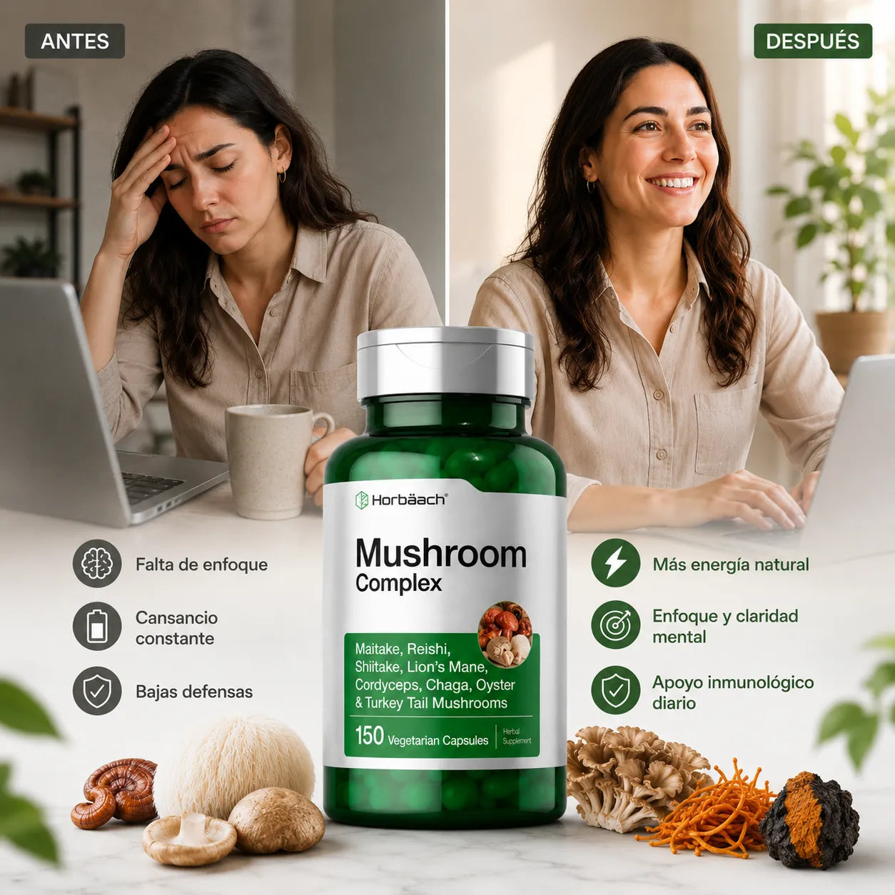 Complejo de Hongos Funcionales para Más Enfoque y Energía