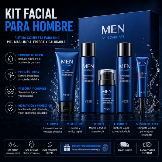 Kit rutina facial simple para hombres